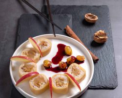 Dessertsushi mit Bratapfel