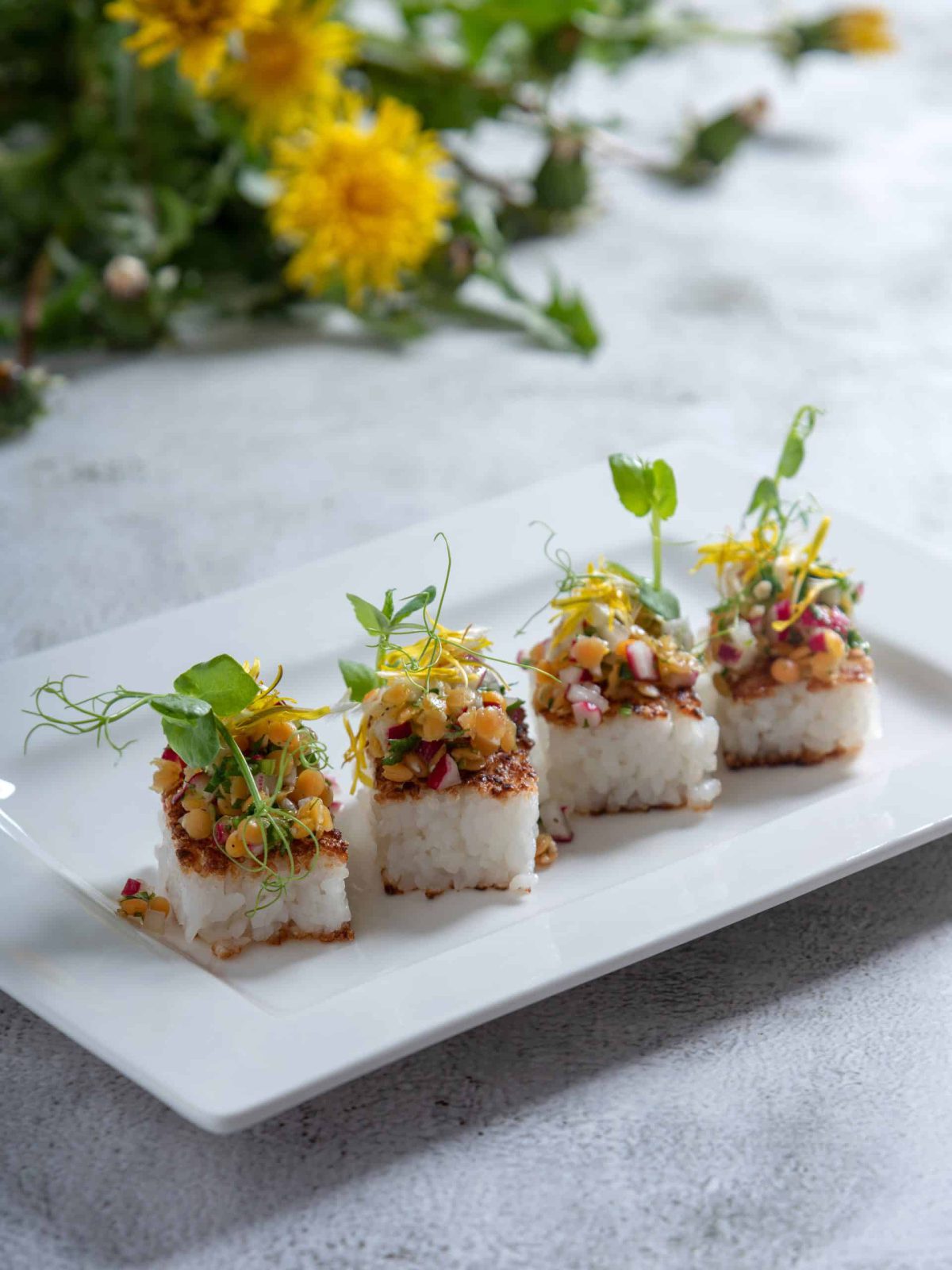 gebratener Sushi Reis mit GEmüsetatar